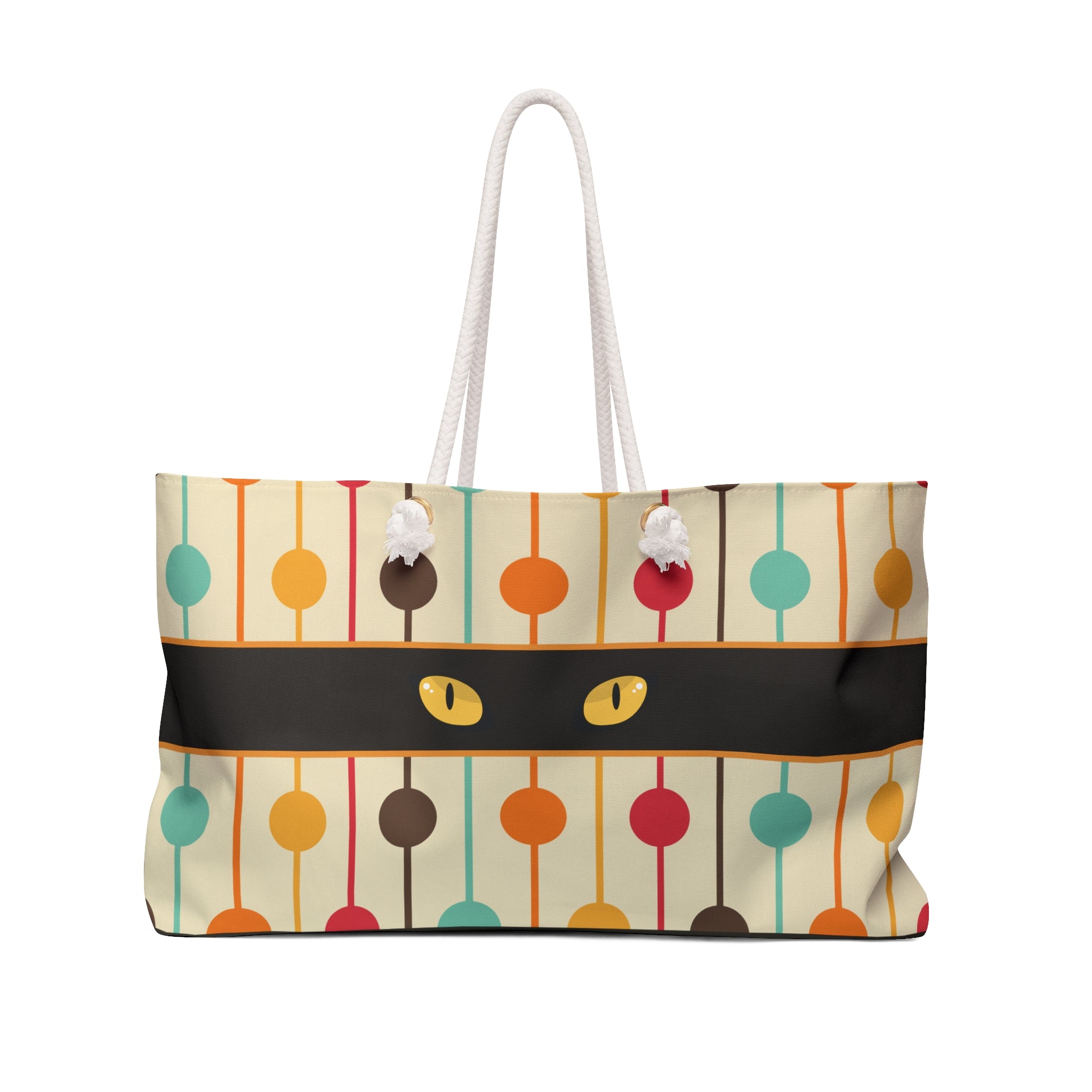 Peeking Cat Eyes Retro Weekender Bag