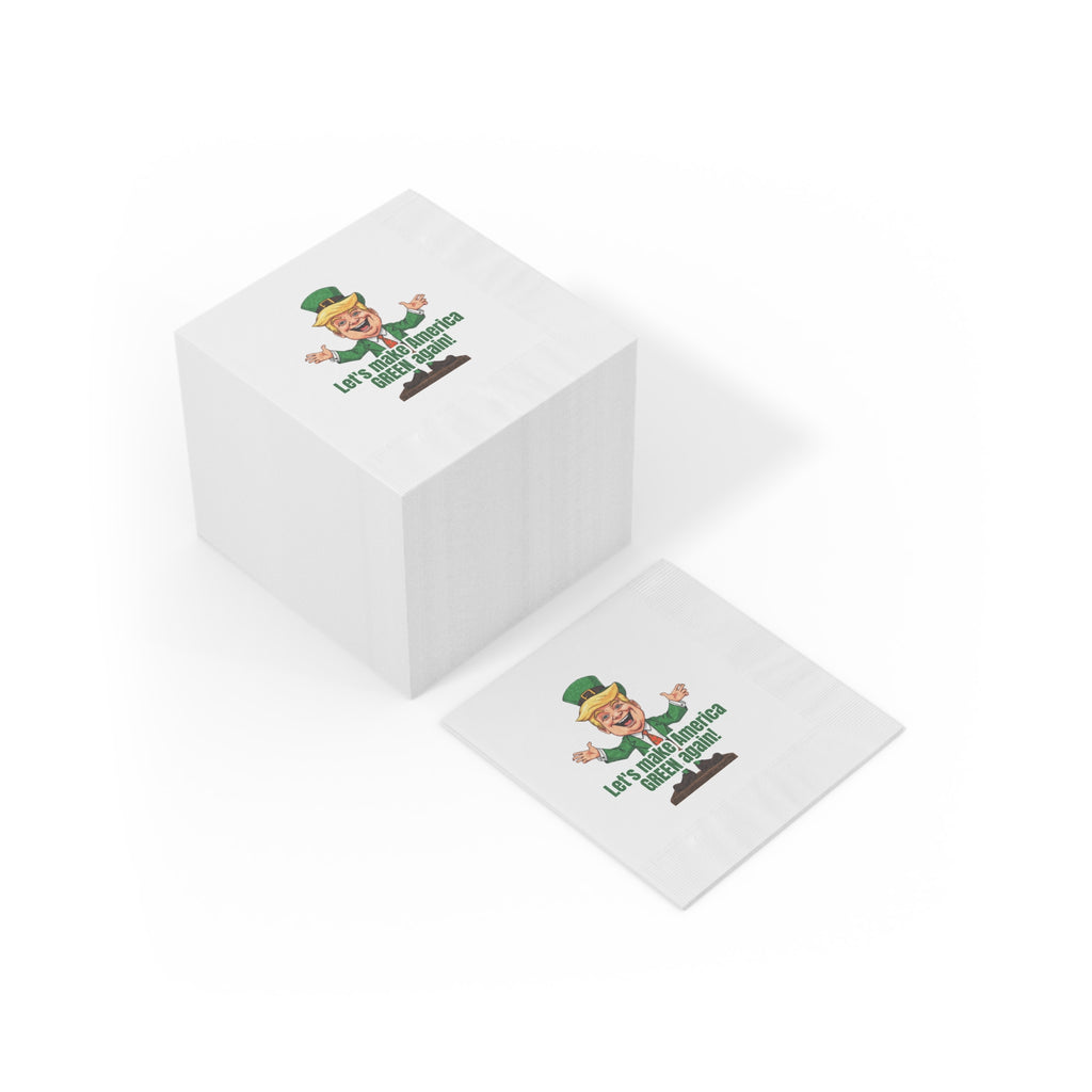 Parody St. Patrick's Day White Coined Napkins