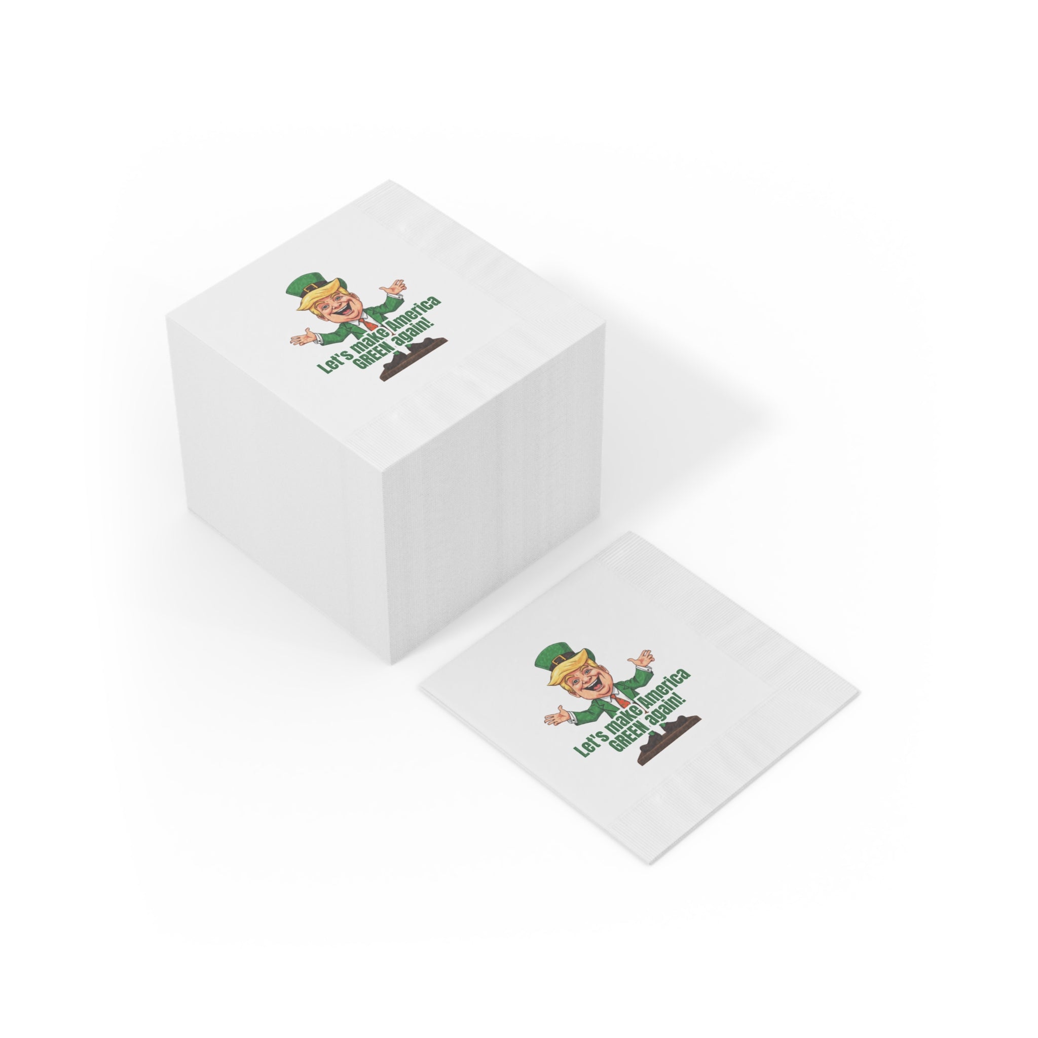 Parody St. Patrick's Day White Coined Napkins