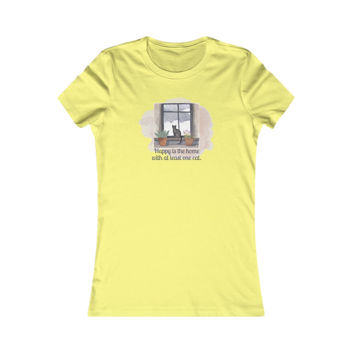 Happy Home Cat Women's Tee - Cozy Cat Lover Shirt