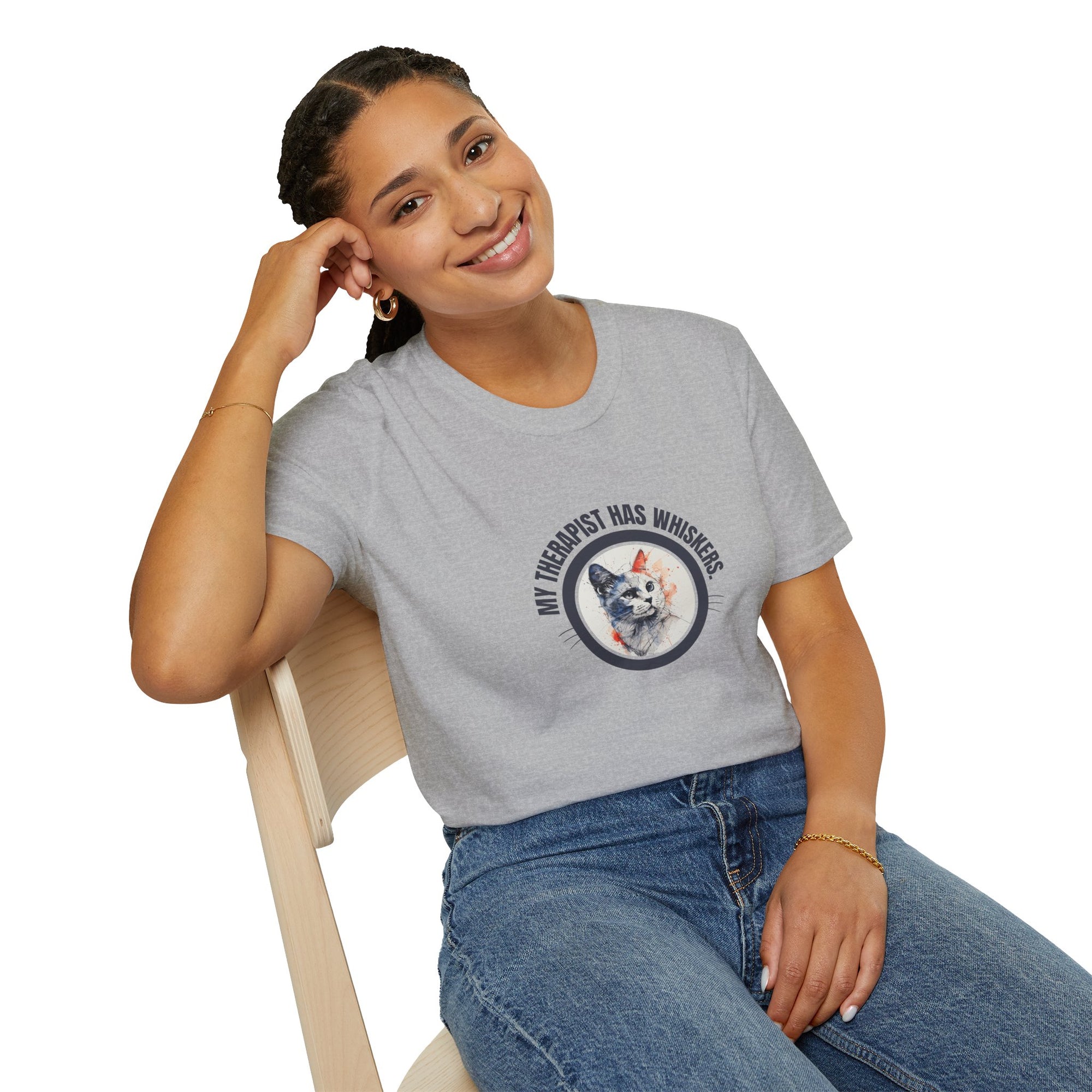 Whimsical Cat Therapy T-Shirt | Cute Pet Lover Tee