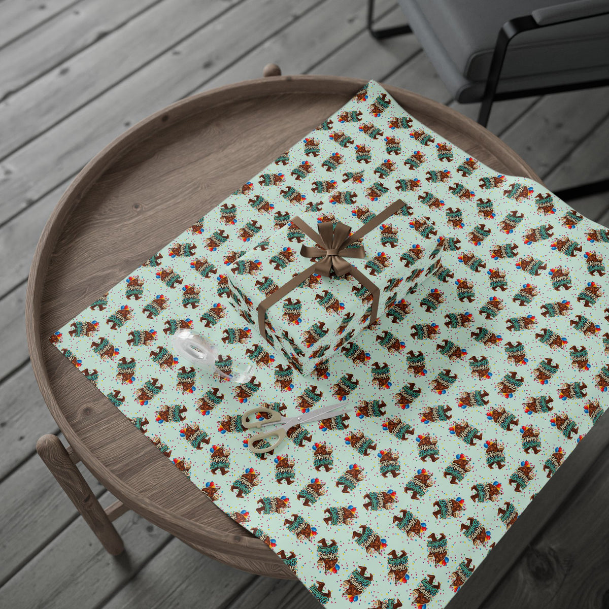 Happy Birthday Bigfoot Wrapping Paper | Sasquatch Birthday Gift Wrap