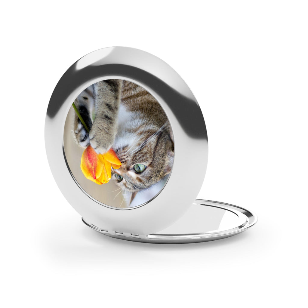 Cute Cat Compact Travel Mirror - Ideal Gift for Cat Lovers Printify