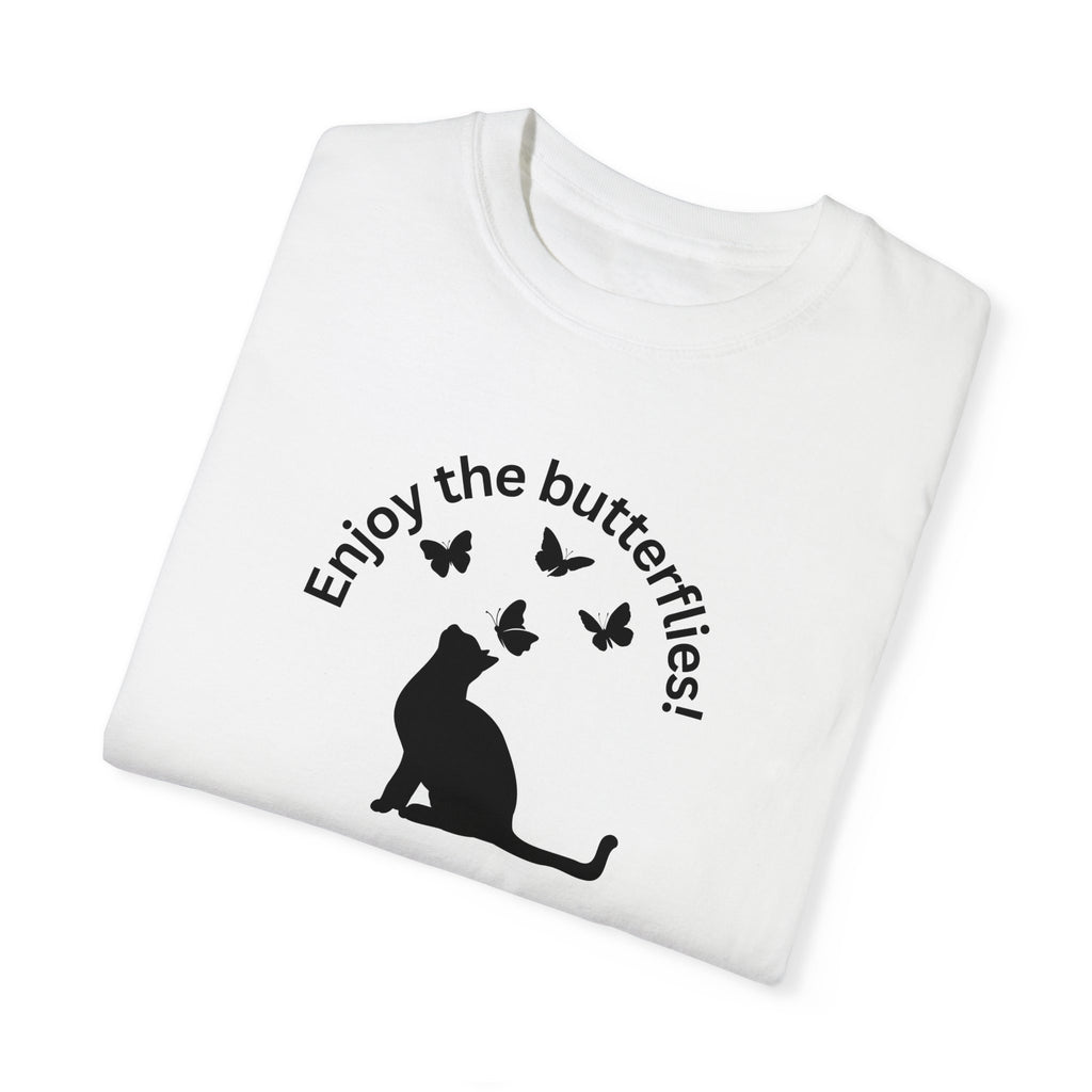 Enjoy the Butterflies Unisex Garment - Dyed T - shirt - T - Shirt - Epileptic Al’s Shop