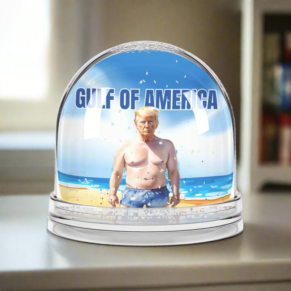 Humorous Trump Gulf Snow Globe, Political Decor