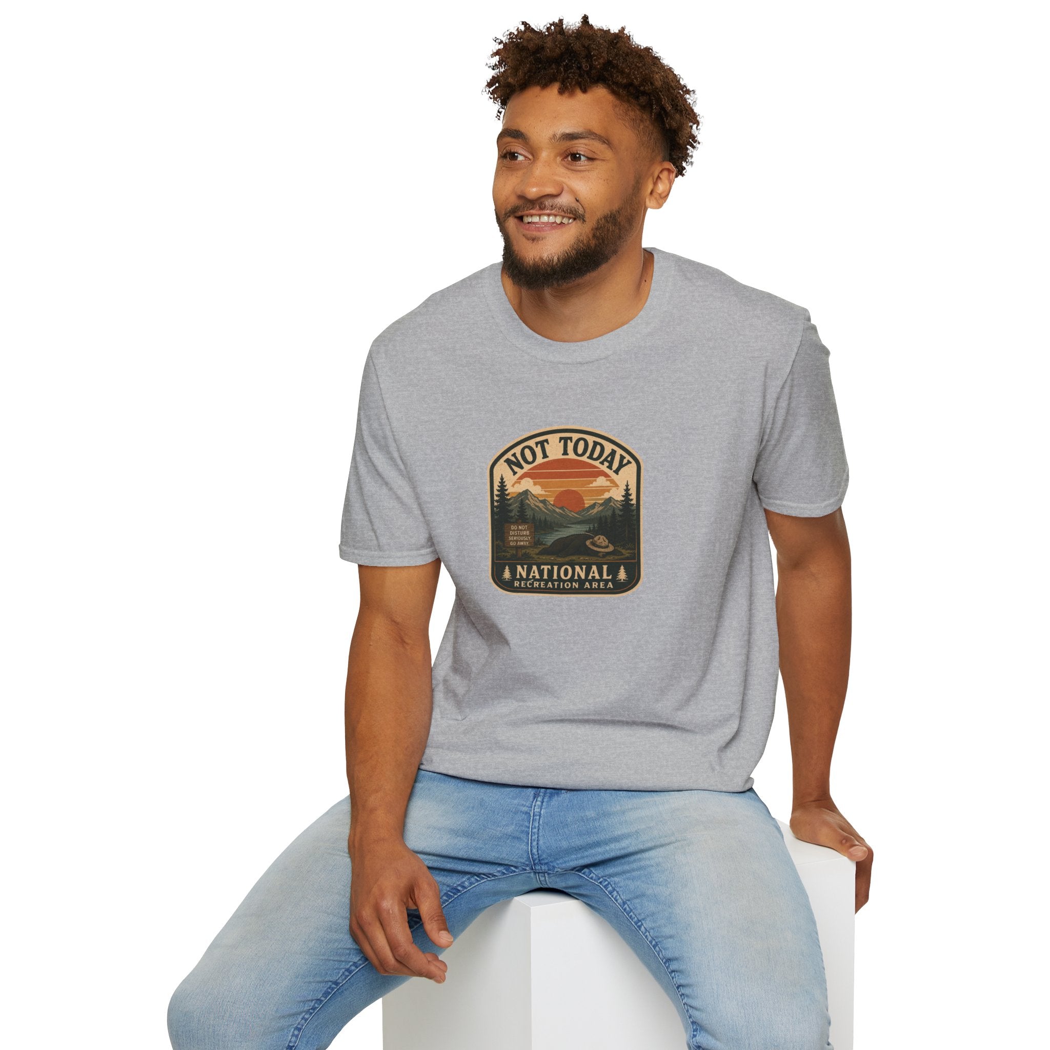 Not Today National Recreation Area Unisex T-Shirt | Funny Retro Outdoors Graphic Tee