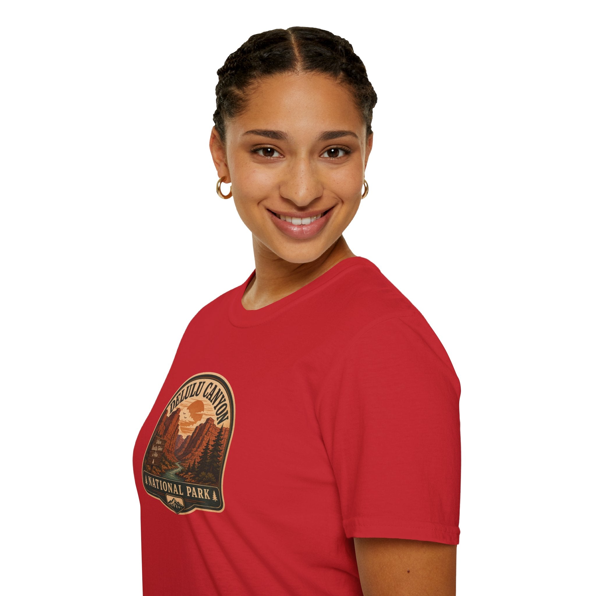 Delulu Canyon National Park Unisex T-Shirt | Funny Retro National Park Parody Tee
