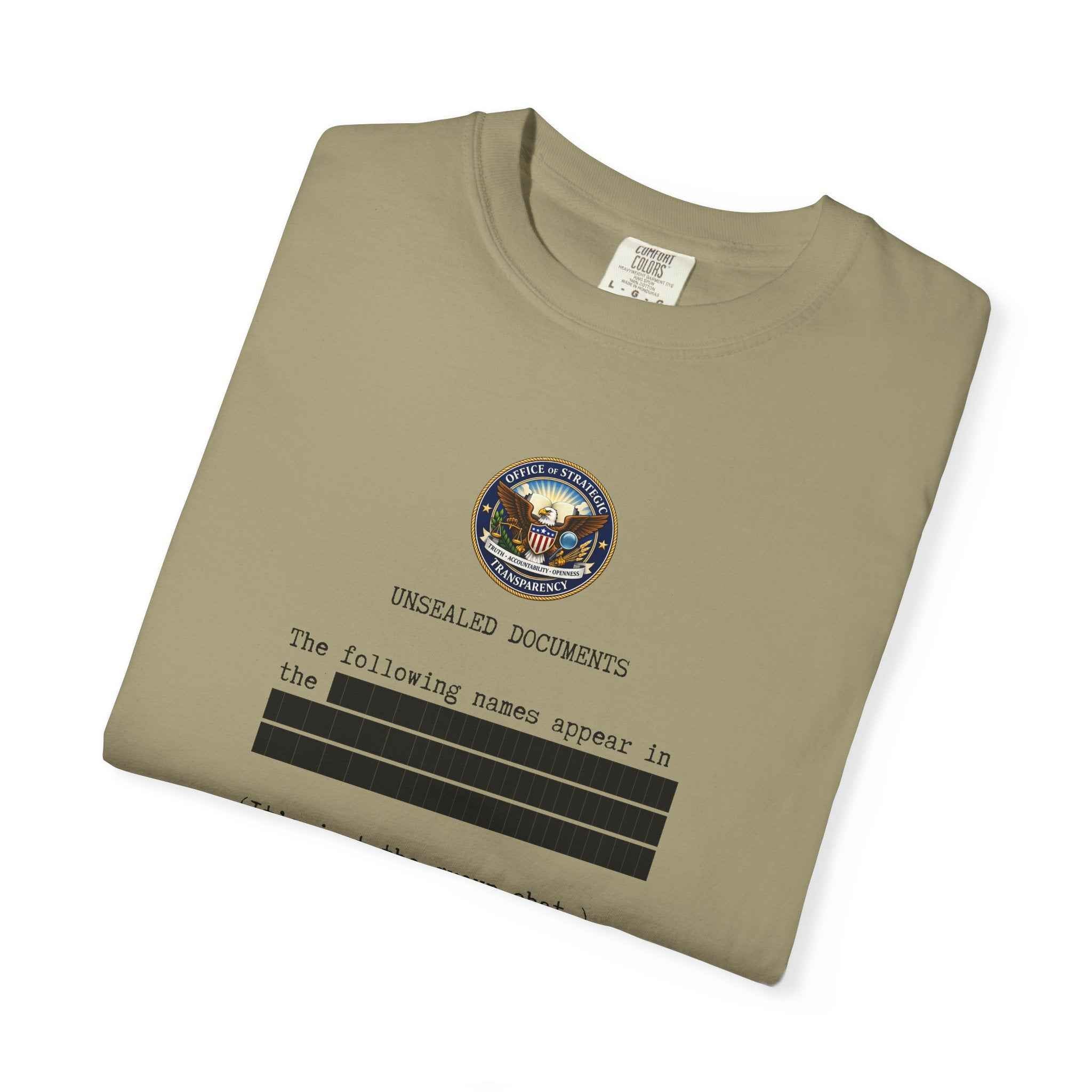 Unsealed Documents Unisex T-Shirt – Redacted Group Chat Political Satire Tee