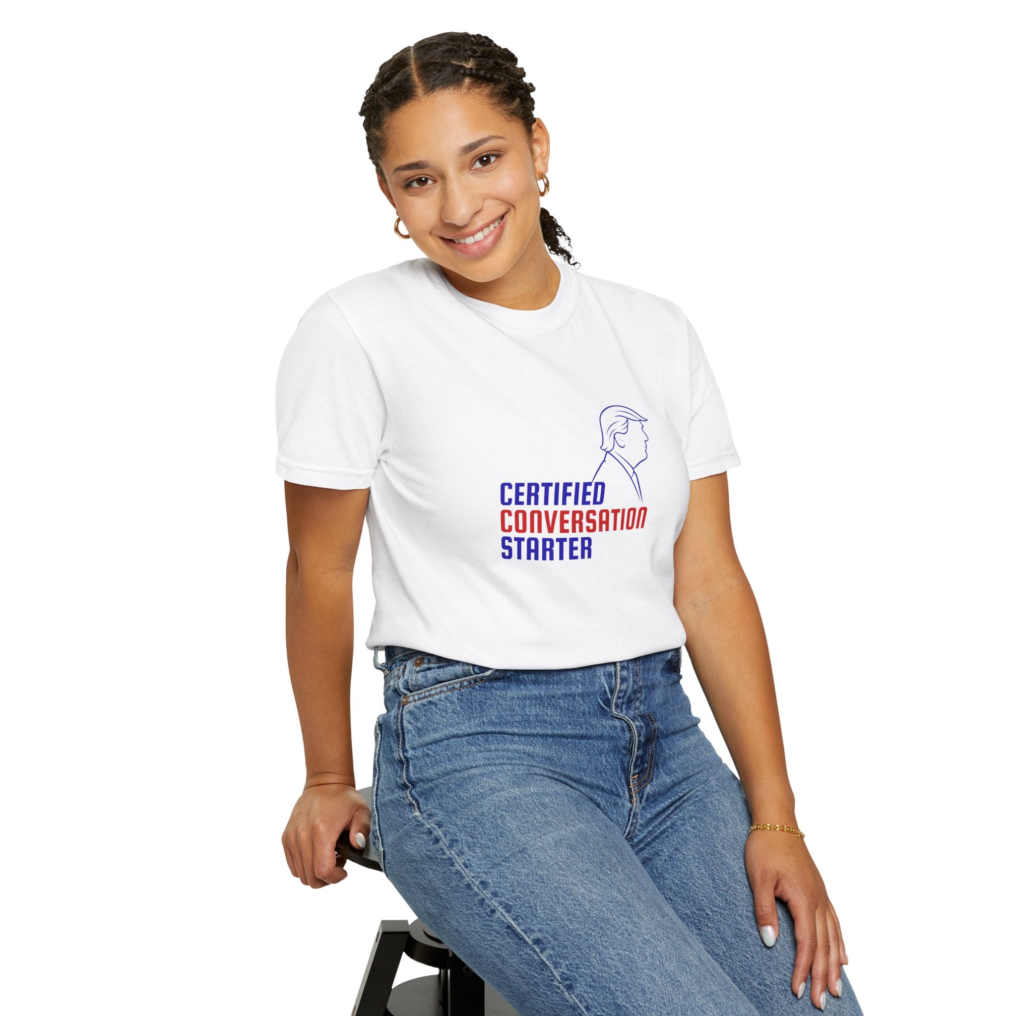Certified Conversation Starter T-Shirt | Political Parody Tee