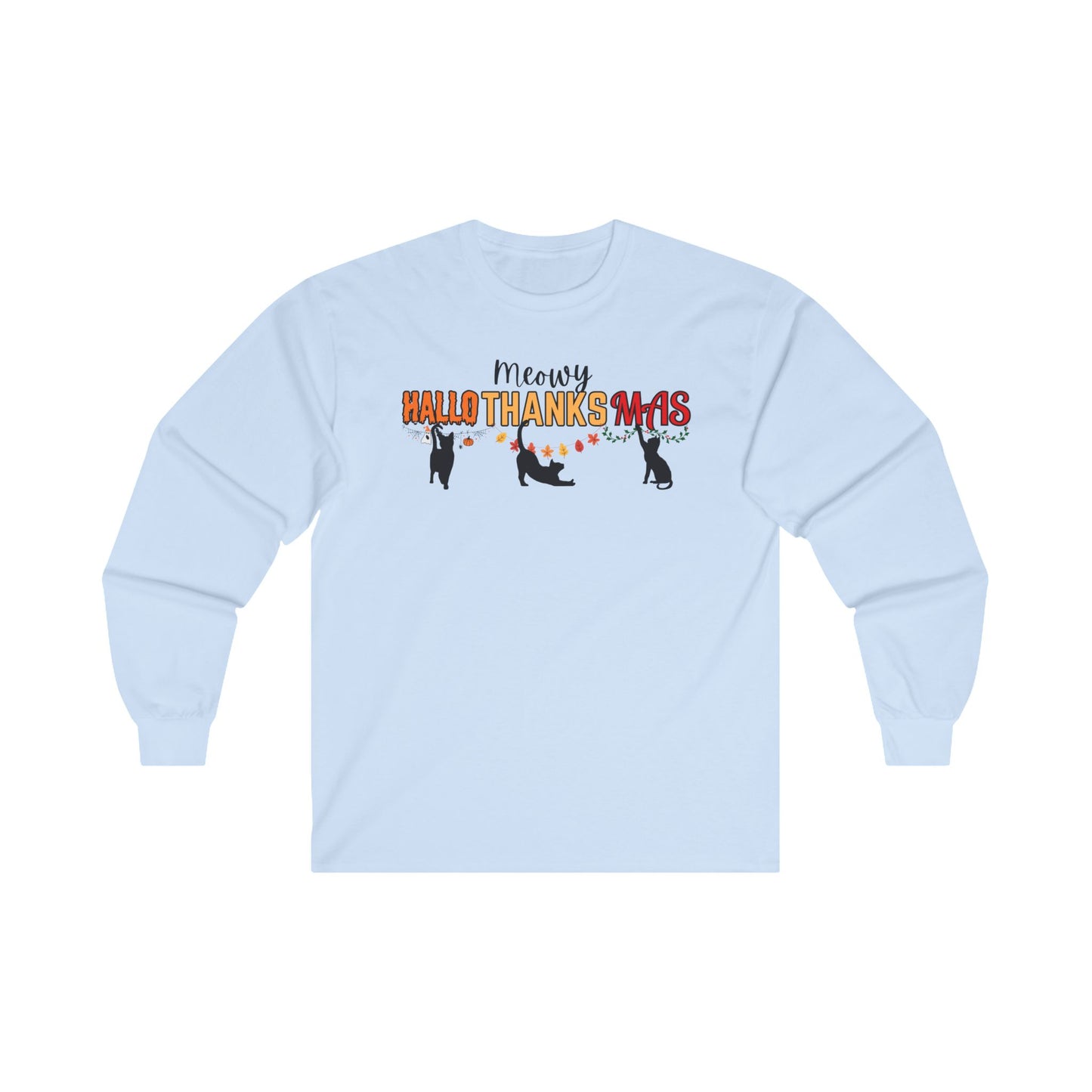 Meowy HalloThanksMas Unisex Ultra Cotton Long Sleeve Tee