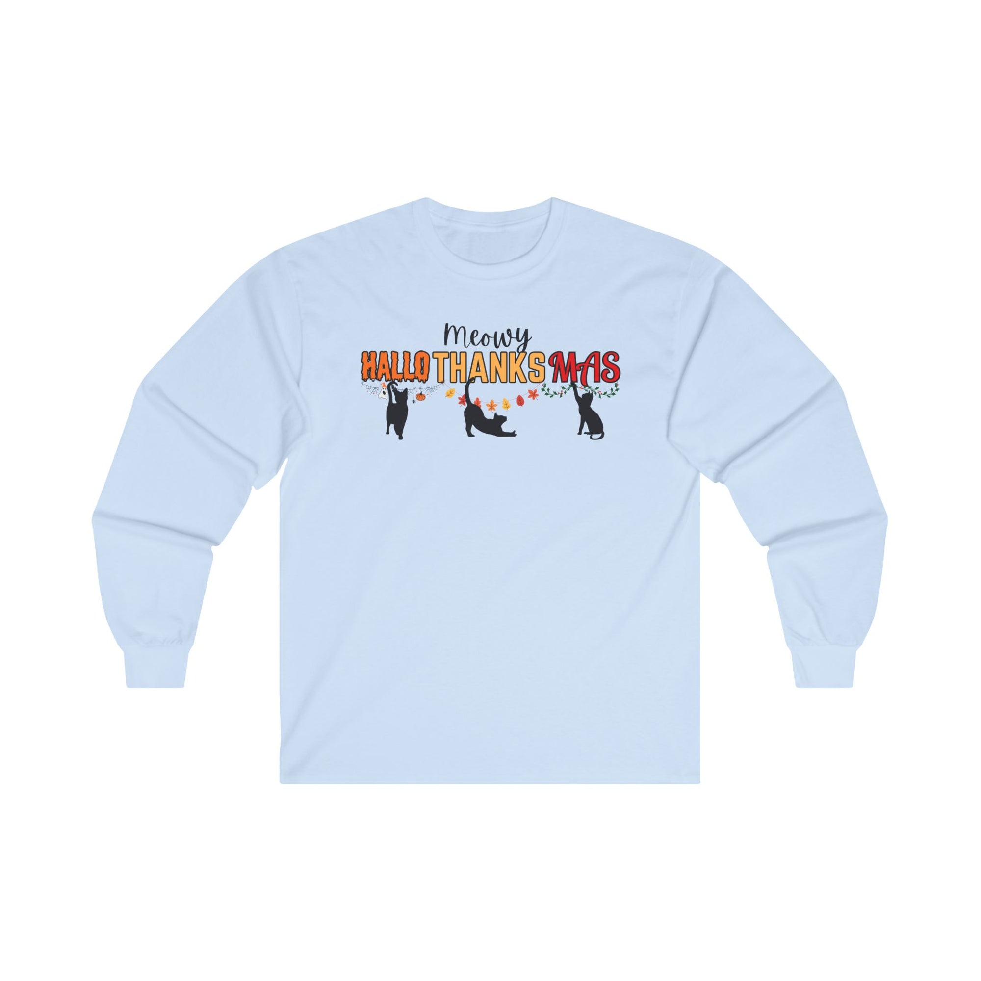 Meowy HalloThanksMas Unisex Ultra Cotton Long Sleeve Tee