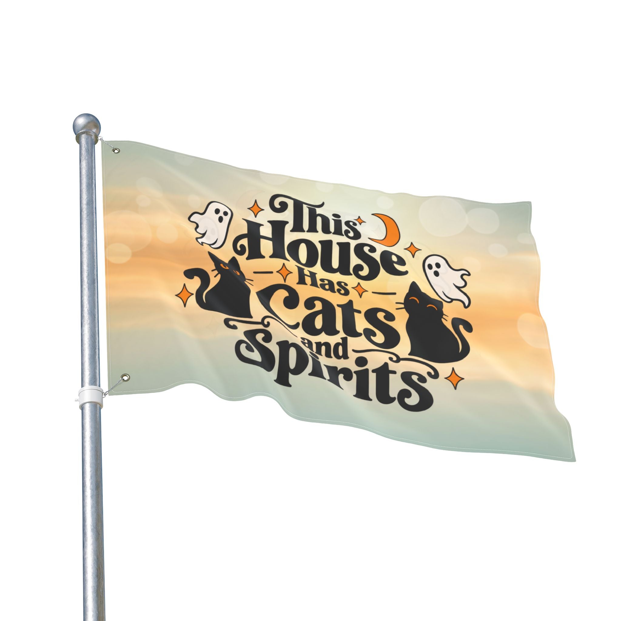 This House Has Cats and Spirits Double-Sided Flag