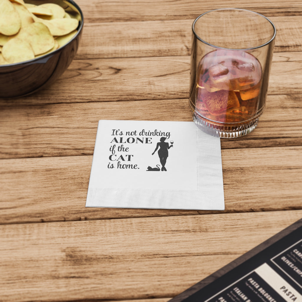 Drinking Alone White Coined Napkins