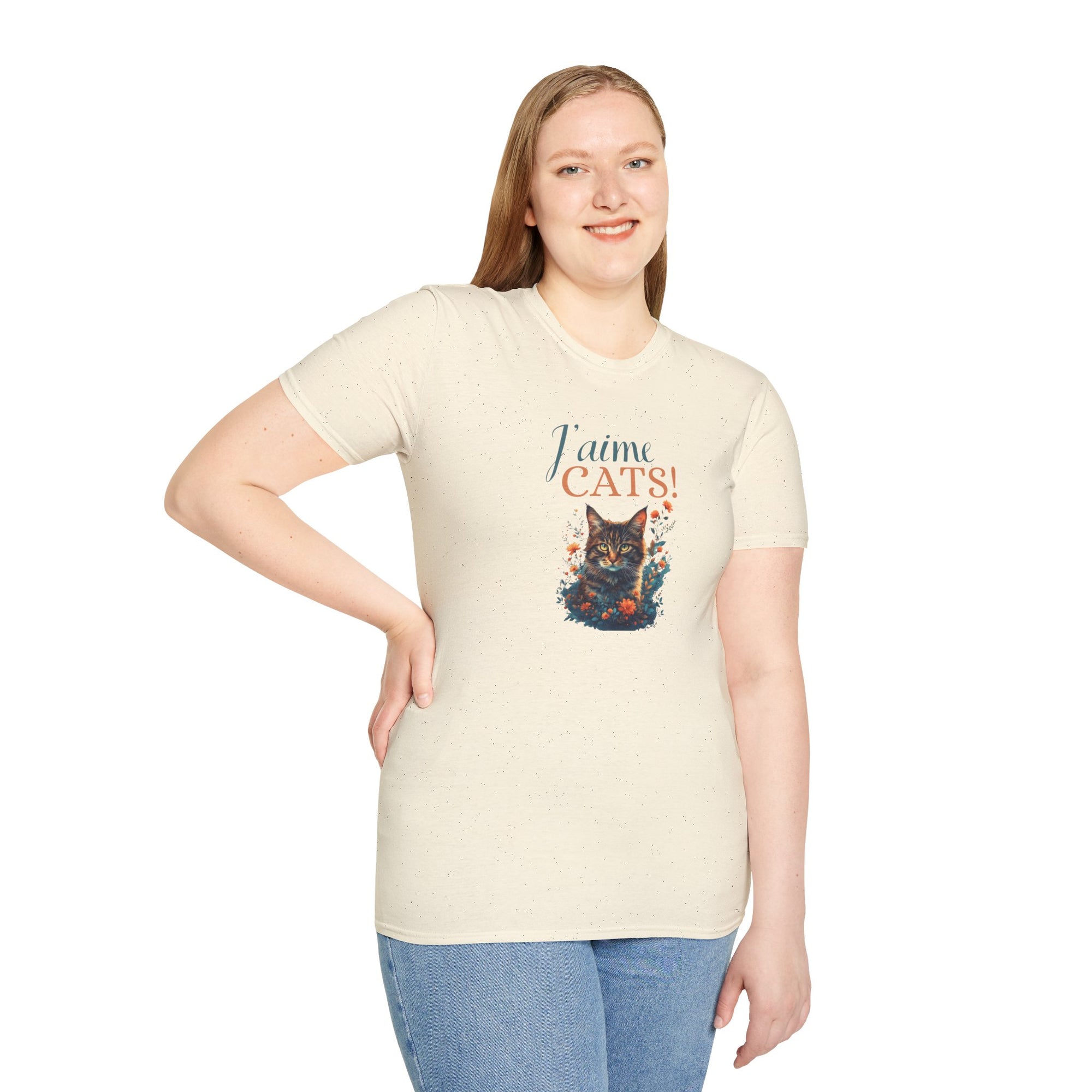 J'aime Cats Unisex Softstyle T-Shirt - Perfect Gift for Cat Lovers
