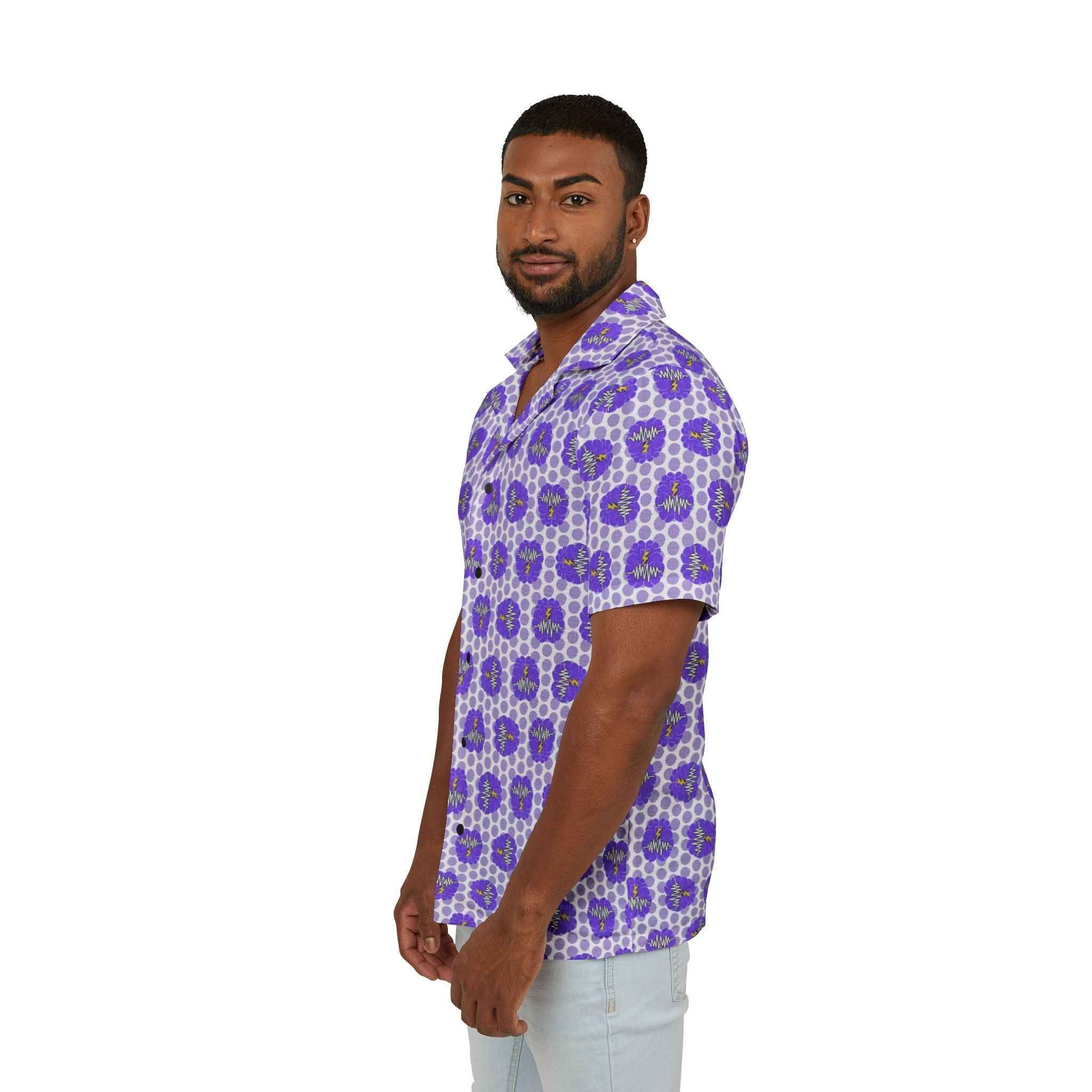 Brain Static Beach Club Camp Shirt | Epilepsy Awareness Button-Up