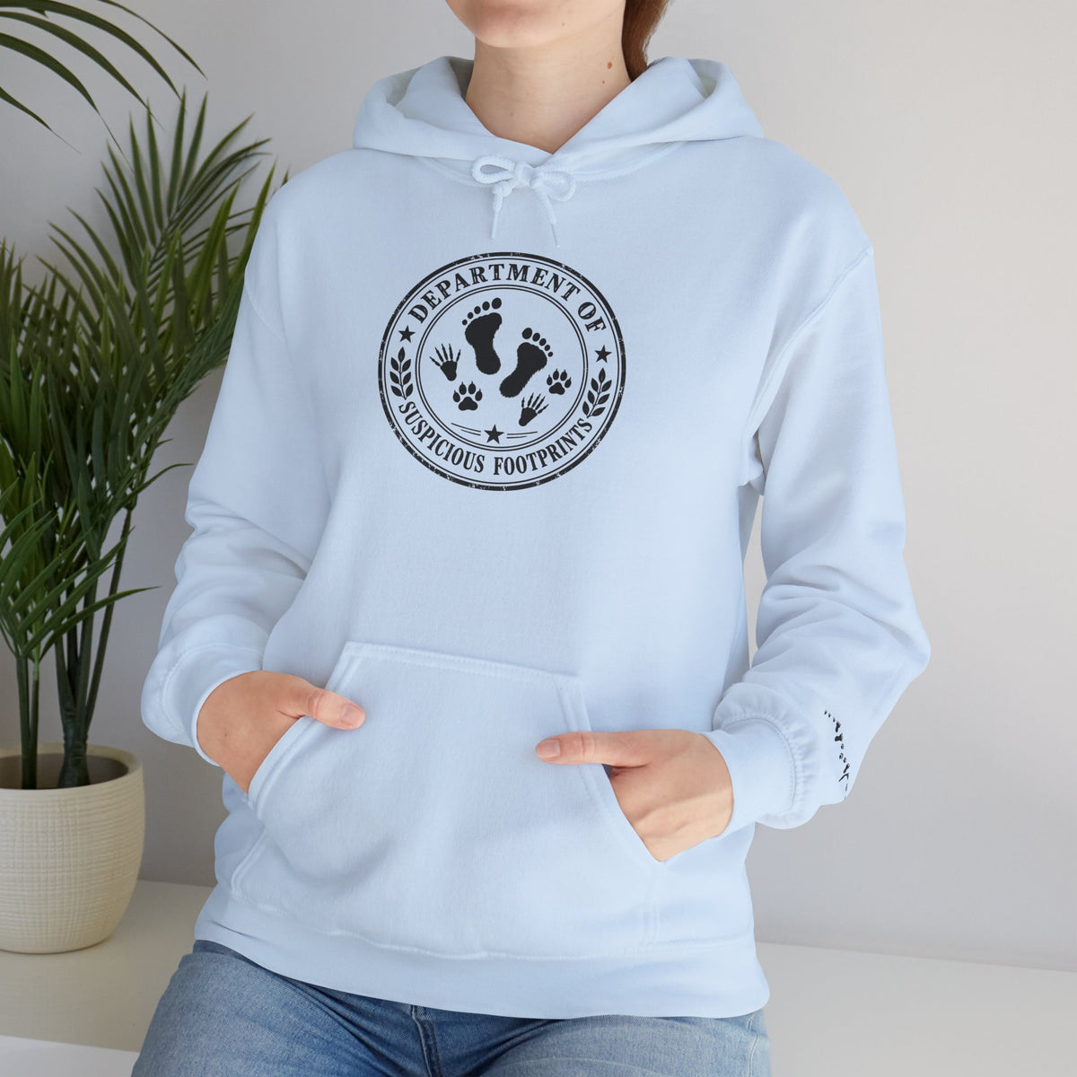 Department of Suspicious Footprints Hoodie | Bigfoot, Raccoon & Cat Cryptid Sweatshirt