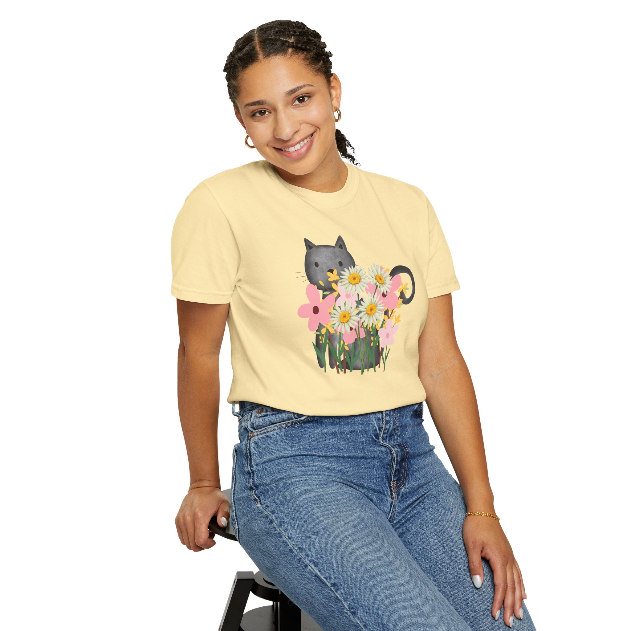Women’s Floral Cat T-Shirt