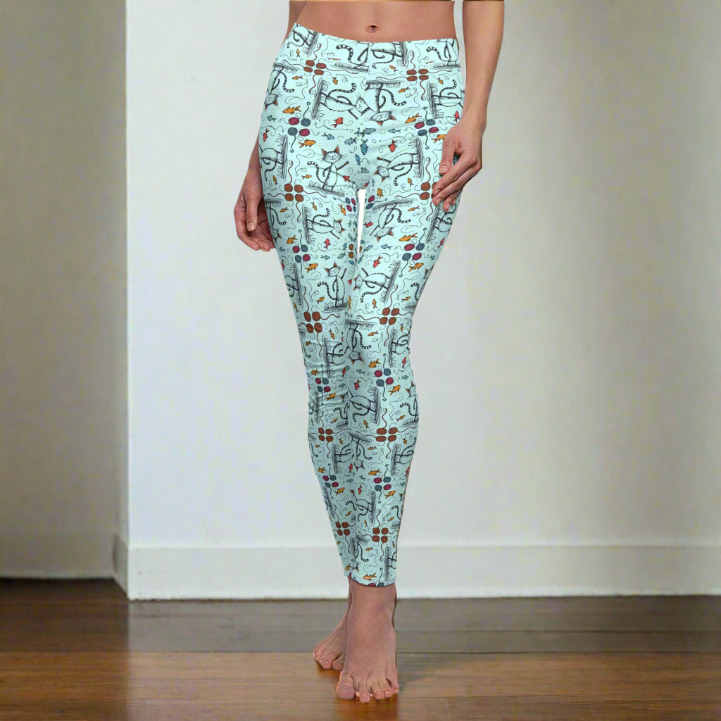 Women’s Happy Cat Pattern Casual Leggings