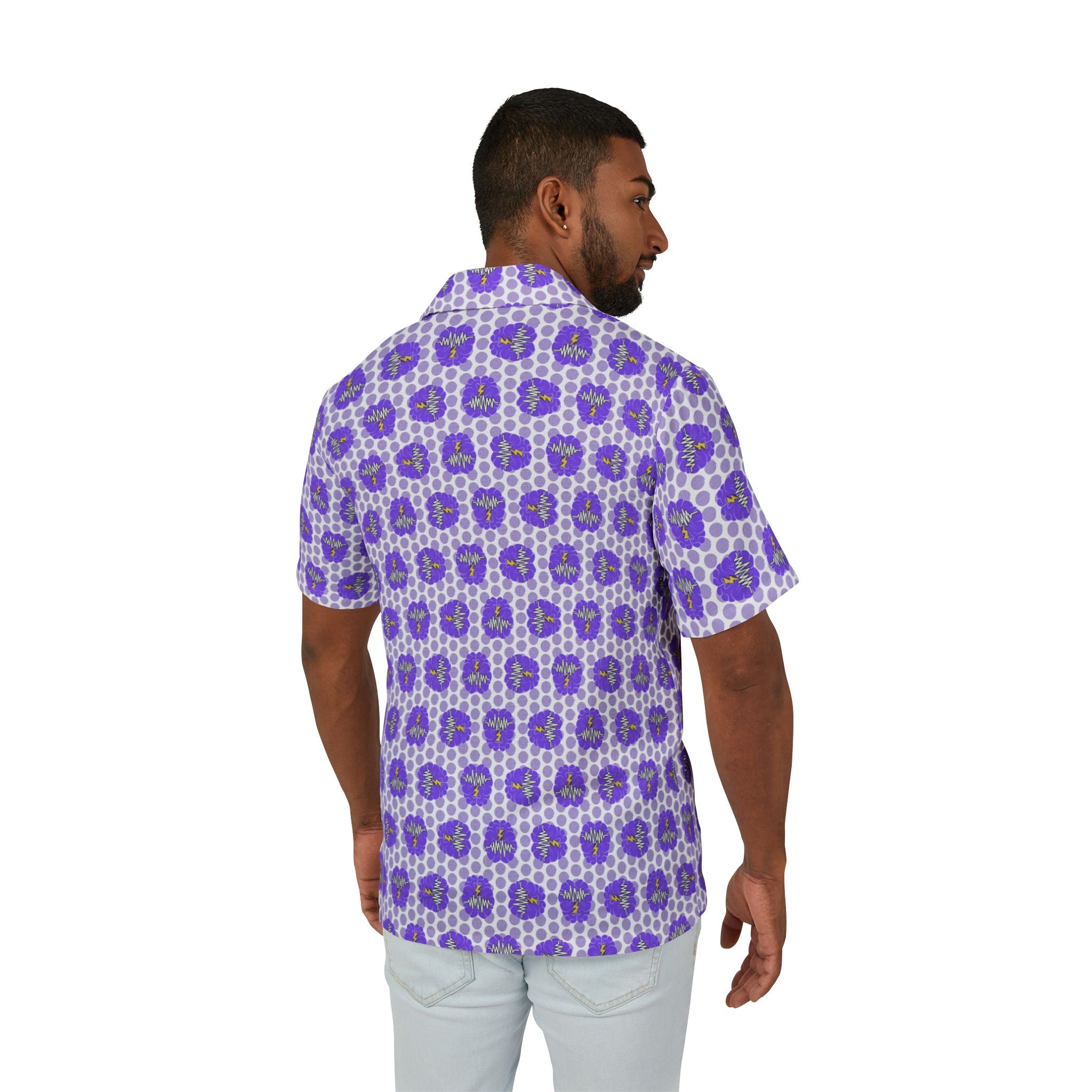 Brain Static Beach Club Camp Shirt | Epilepsy Awareness Button-Up