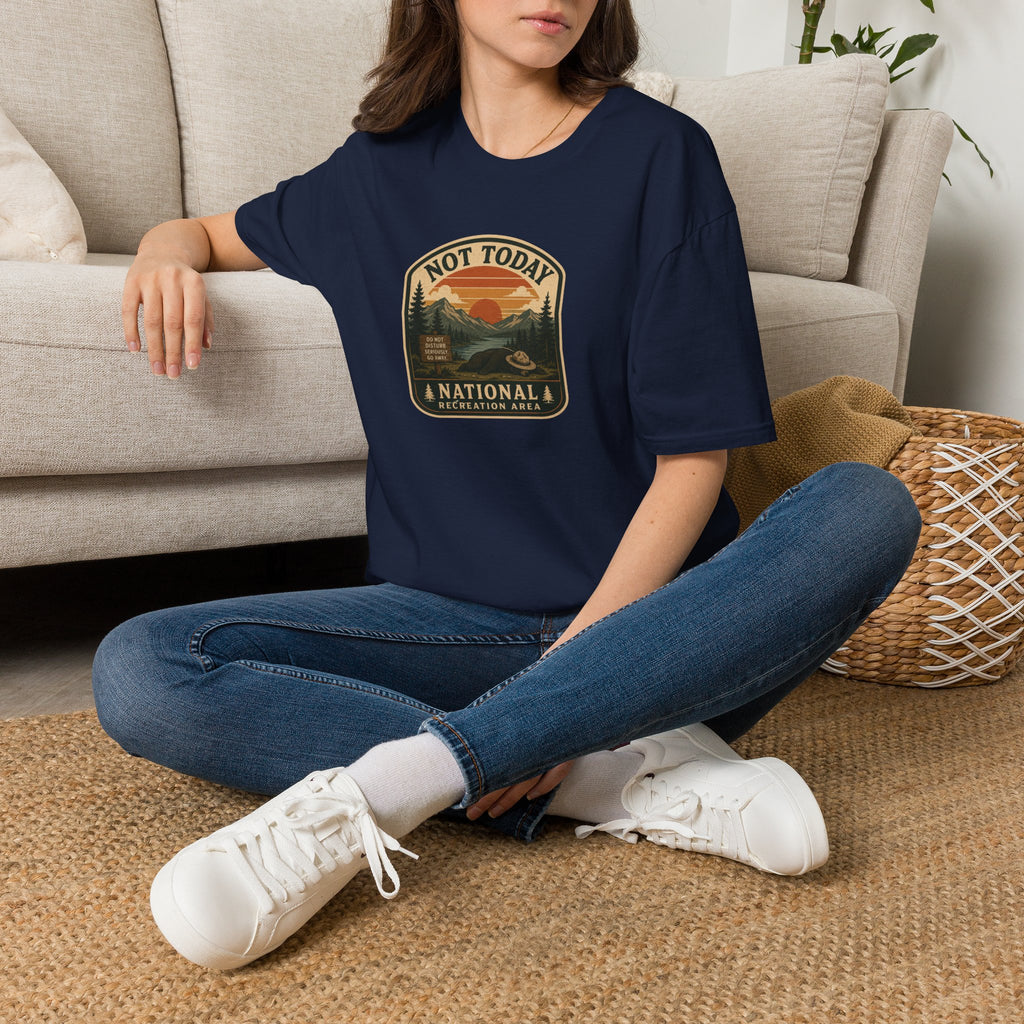 Not Today National Recreation Area Unisex T-Shirt | Funny Retro Outdoors Graphic Tee