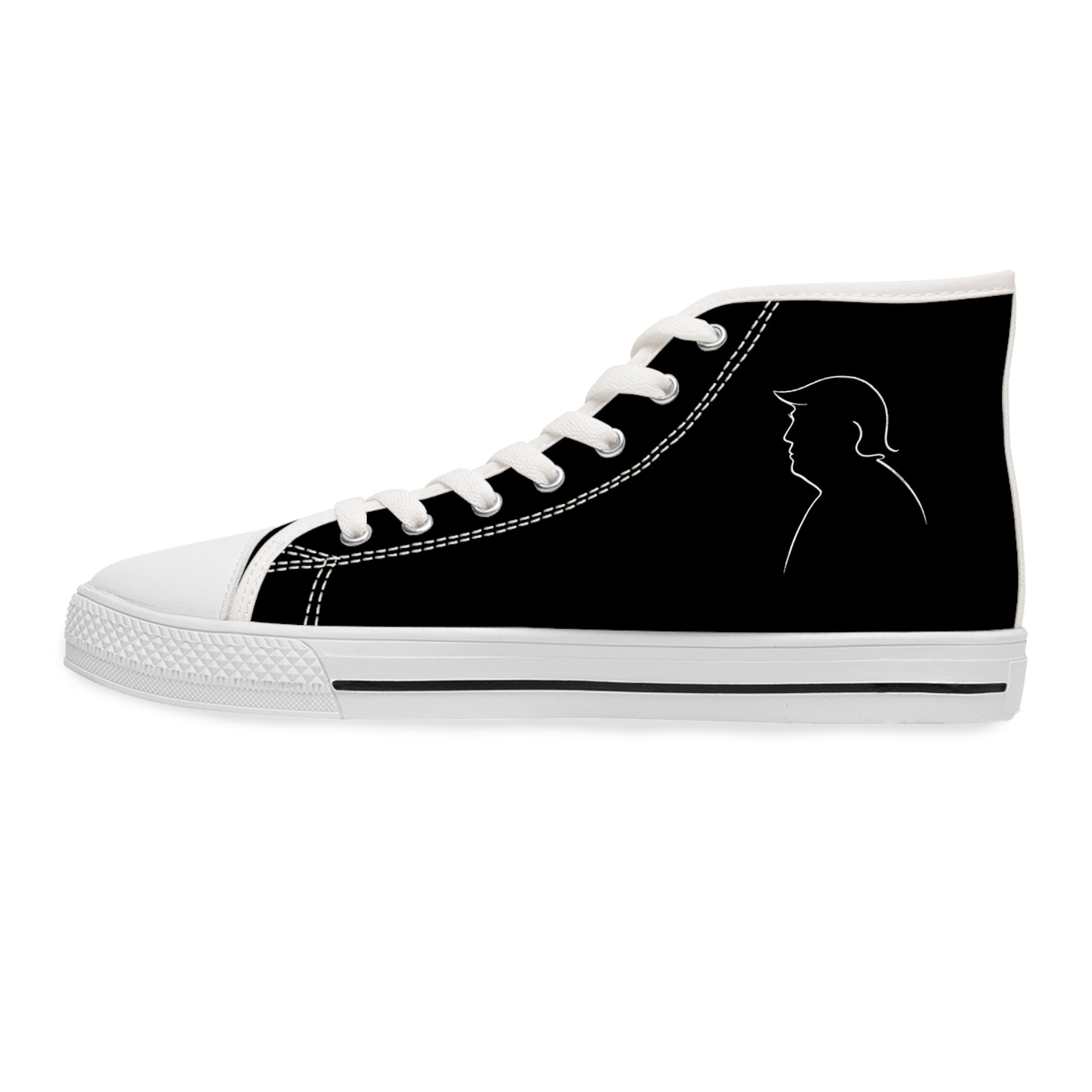 Women’s Black High-Top Sneakers – Political Parody Statement Shoes