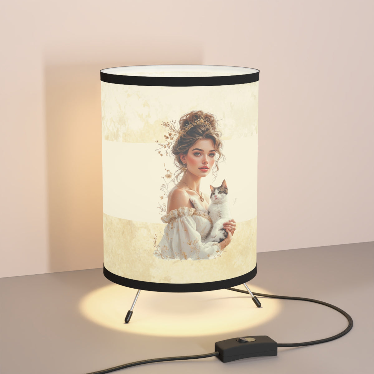 Glamorous Cat Lady Tripod Lamp, Unique Gift for Cat Ladies