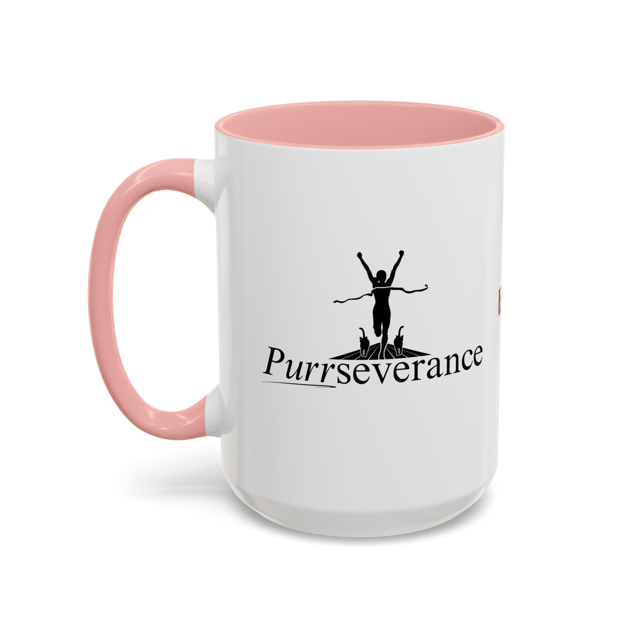 Photo depicting the ​Purrseverance Accent Coffee Mug (11, 15oz) from EpiAl's Shop.
