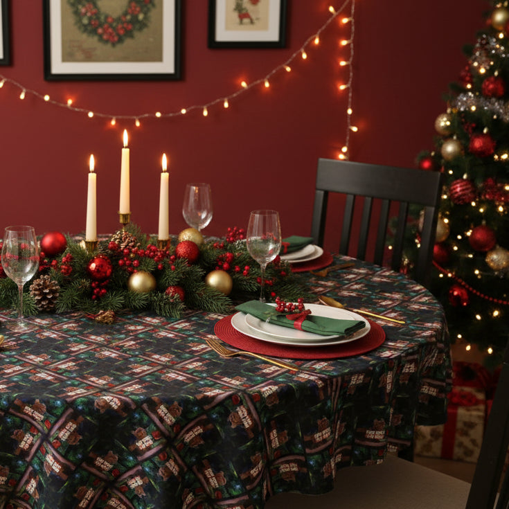 Photo depicting the ​Nice Tree Christmas Tablecloth from EpiAl's Shop.