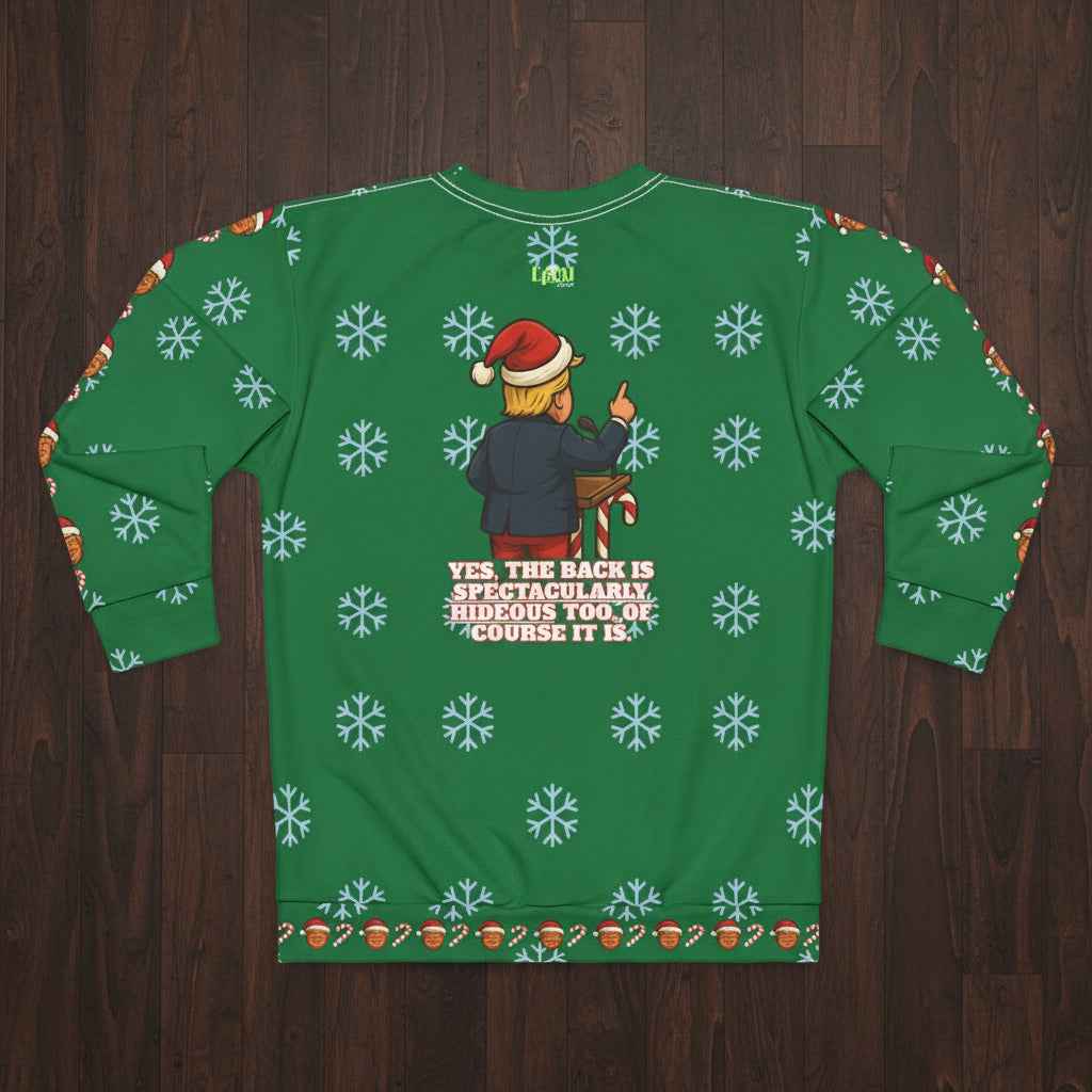 Most Hideous Christmas Sweatshirt – Bombastic Politician Ugly Sweater Parody
