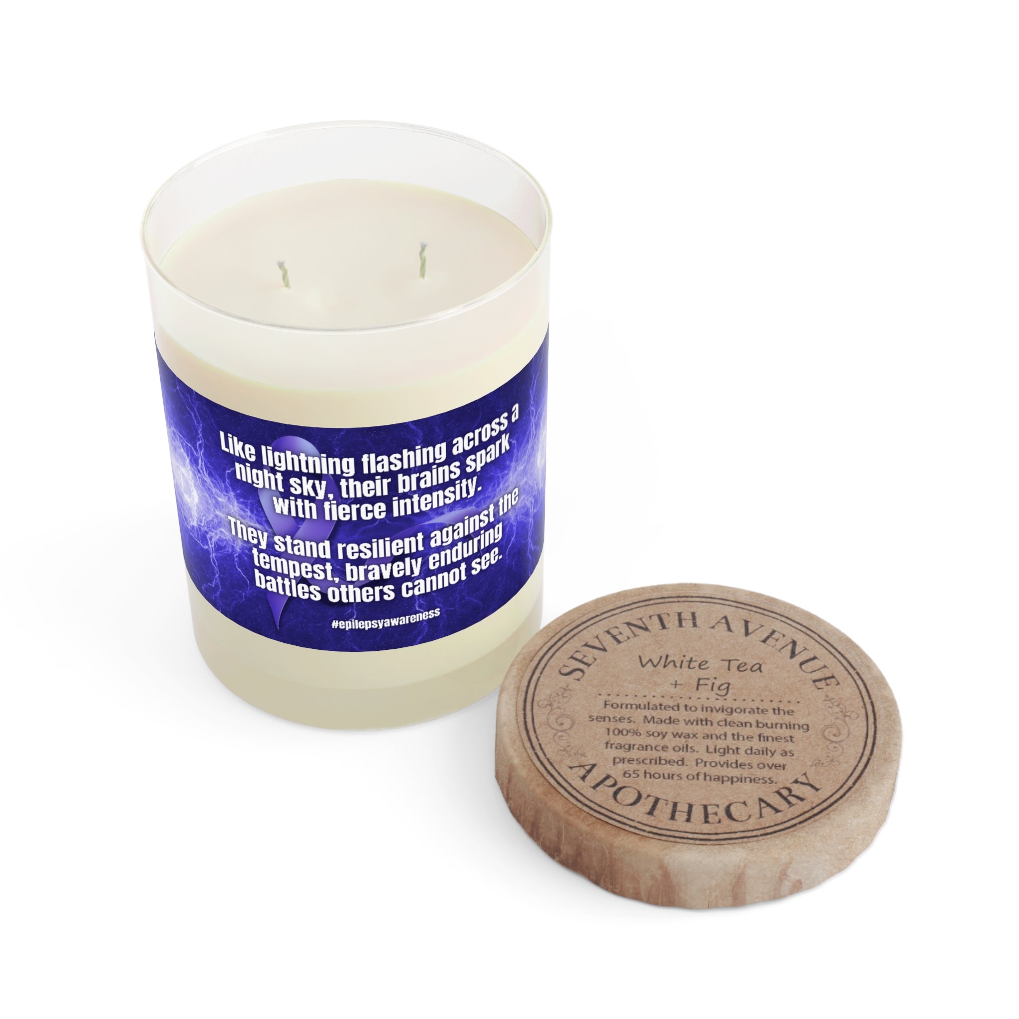Photo depicting the ​Resilient Against the Tempest Scented Candle - Full Glass, 11oz from EpiAl's Shop.
