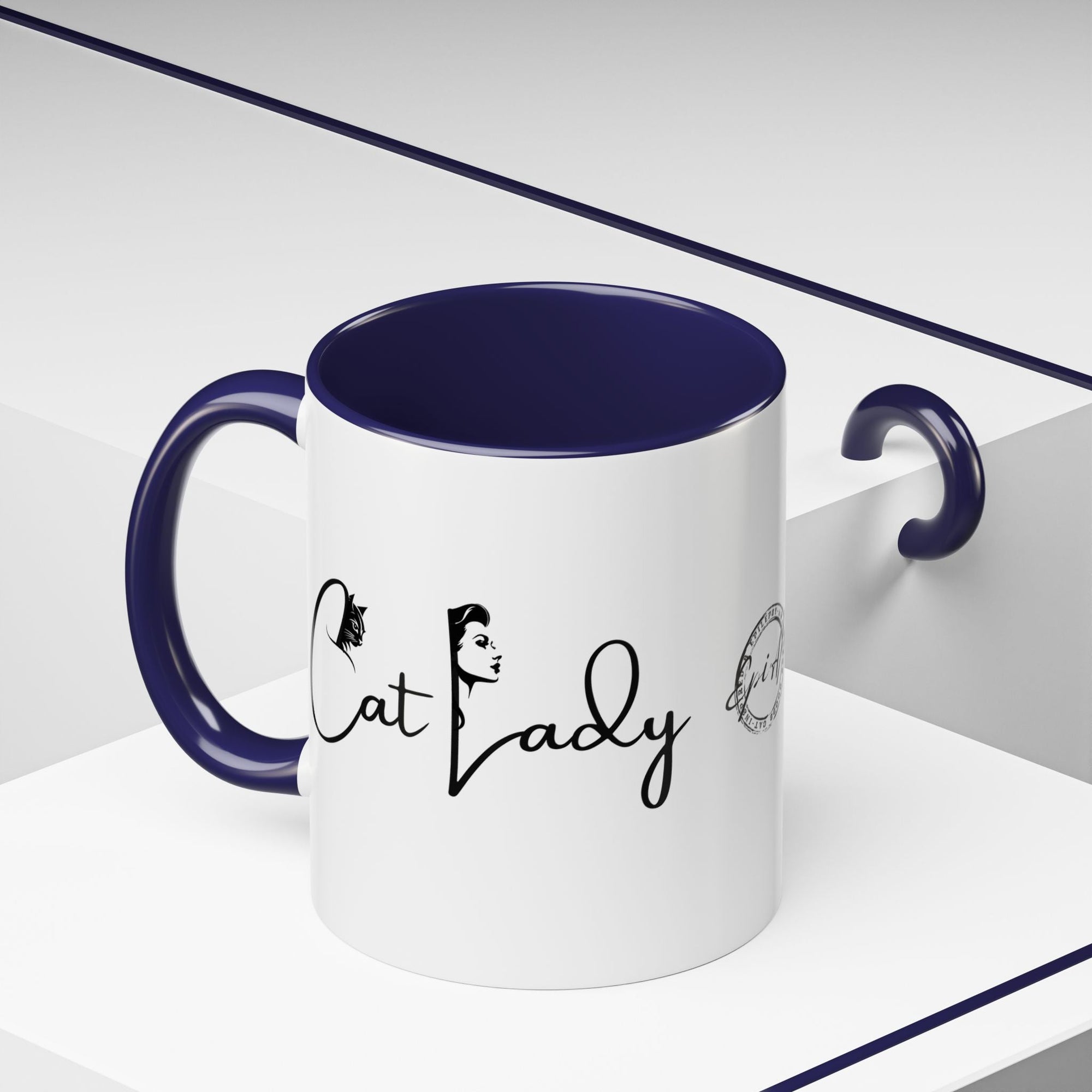Cat Lady Accent Coffee Mug - Perfect Gift for Cat Lovers Printify