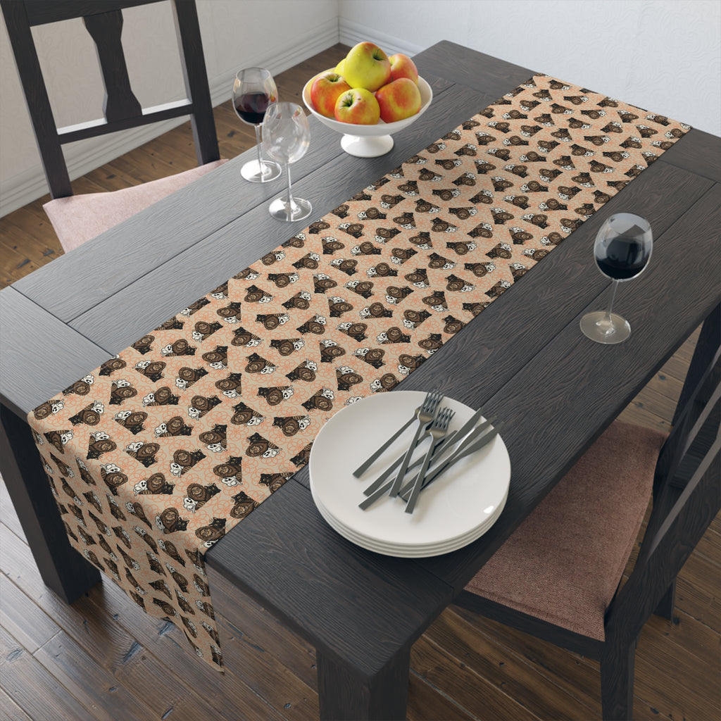 Bigfoot, Boo & Black Cat Halloween Table Runner