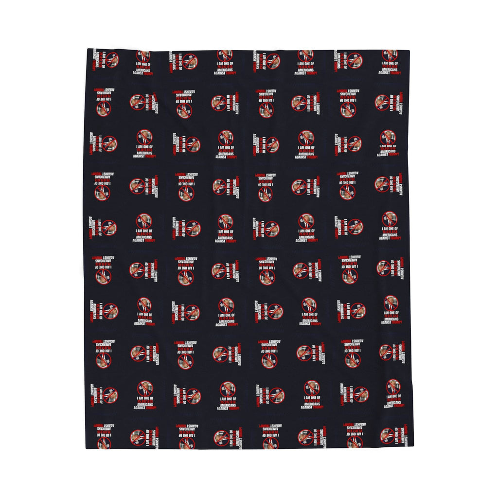 Cozy Velveteen Plush Blanket – Americans Against Trump Design Printify