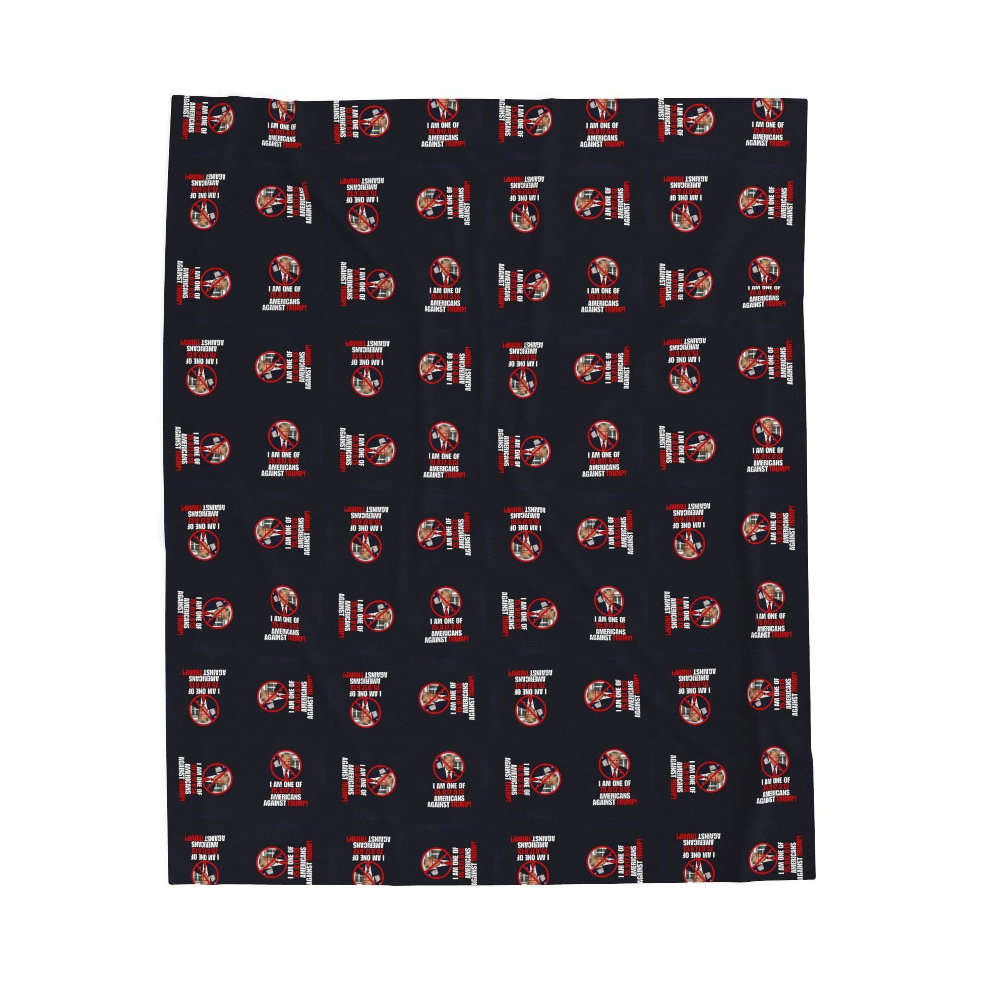Cozy Velveteen Plush Blanket – Americans Against Trump Design Printify