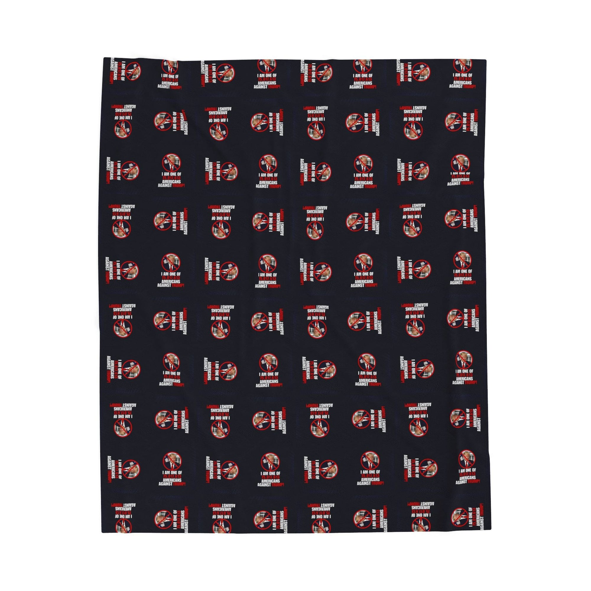 Cozy Velveteen Plush Blanket – Americans Against Trump Design Printify