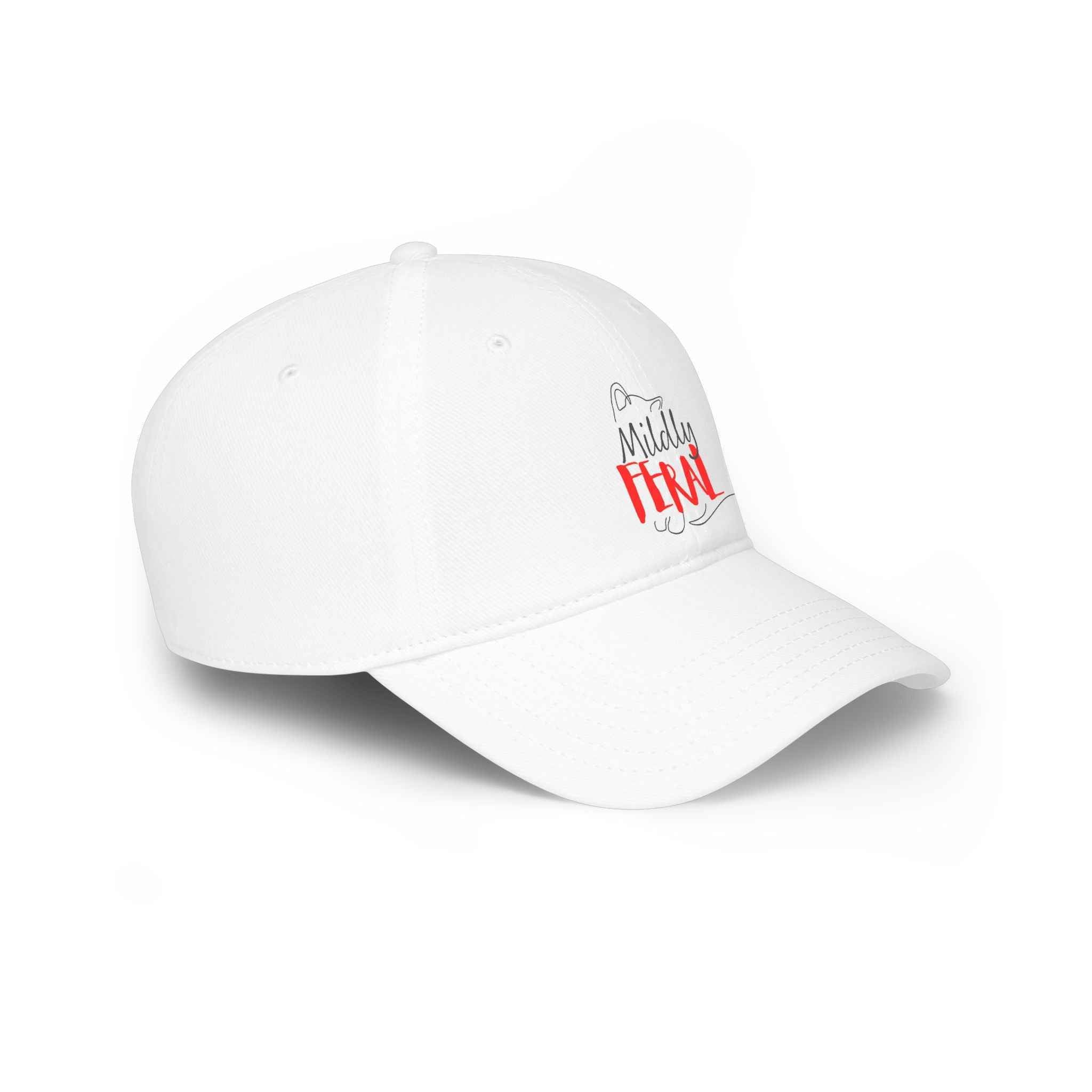 Mildly Feral Dad Hat – Embroidered Cat Cap with Adjustable Fit