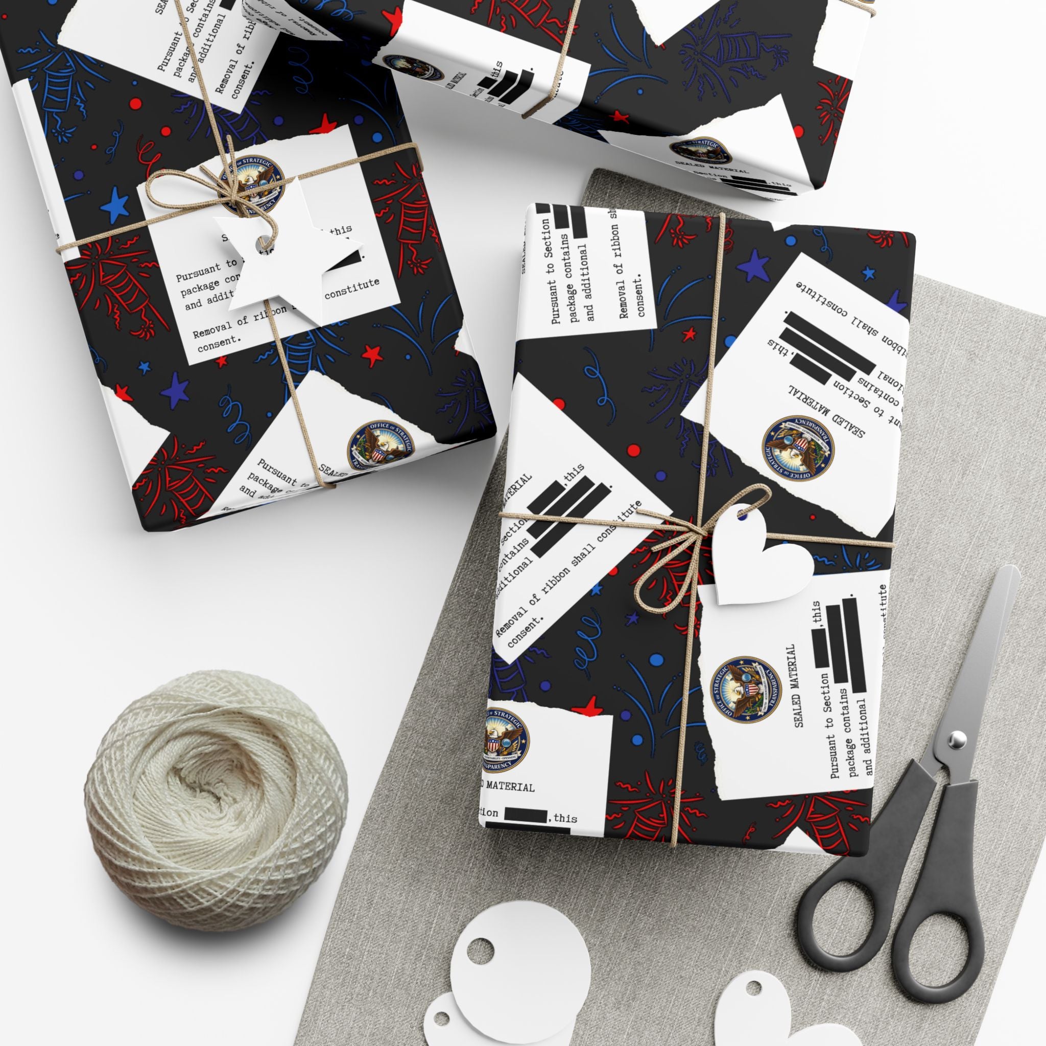 Classified Celebration Gift Wrap – Patriotic Parody Fireworks Wrapping Paper