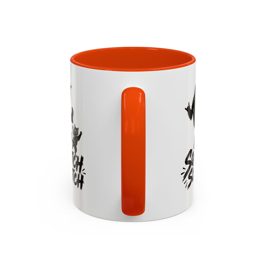 Squatch & Scratch Bigfoot and Cat Coffee Mug | Funny Sasquatch Ceramic Mug | 11oz & 15oz