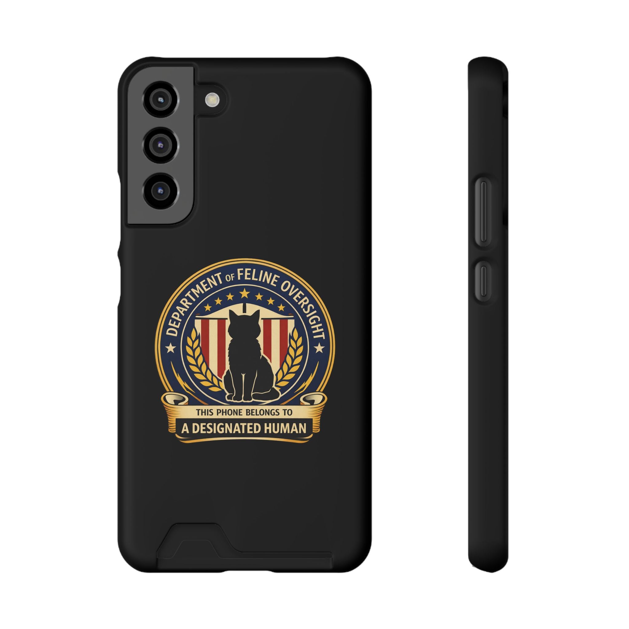 Department of Feline Oversight iPhone Case – “Designated Human” Official Seal, MagSafe Slim Case with Card Slot