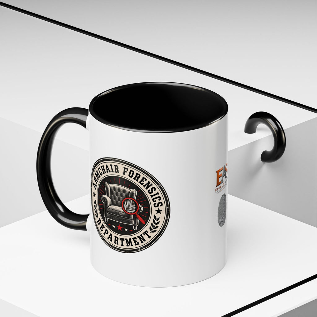 Armchair Forensics Department Accent Coffee Mug, True Crime Mug, 11 oz & 15 oz