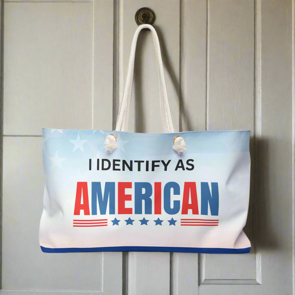 I Identify as American Weekender Bag Printify