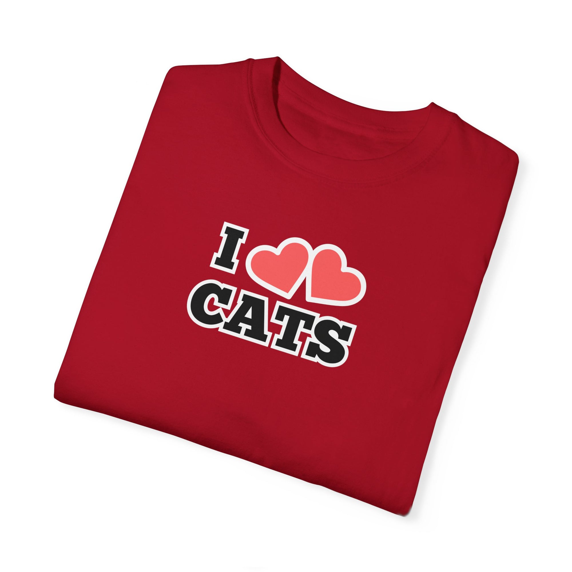 I Heart Cats Unisex Garment - Dyed T - shirt - T - Shirt - Epileptic Al’s Shop
