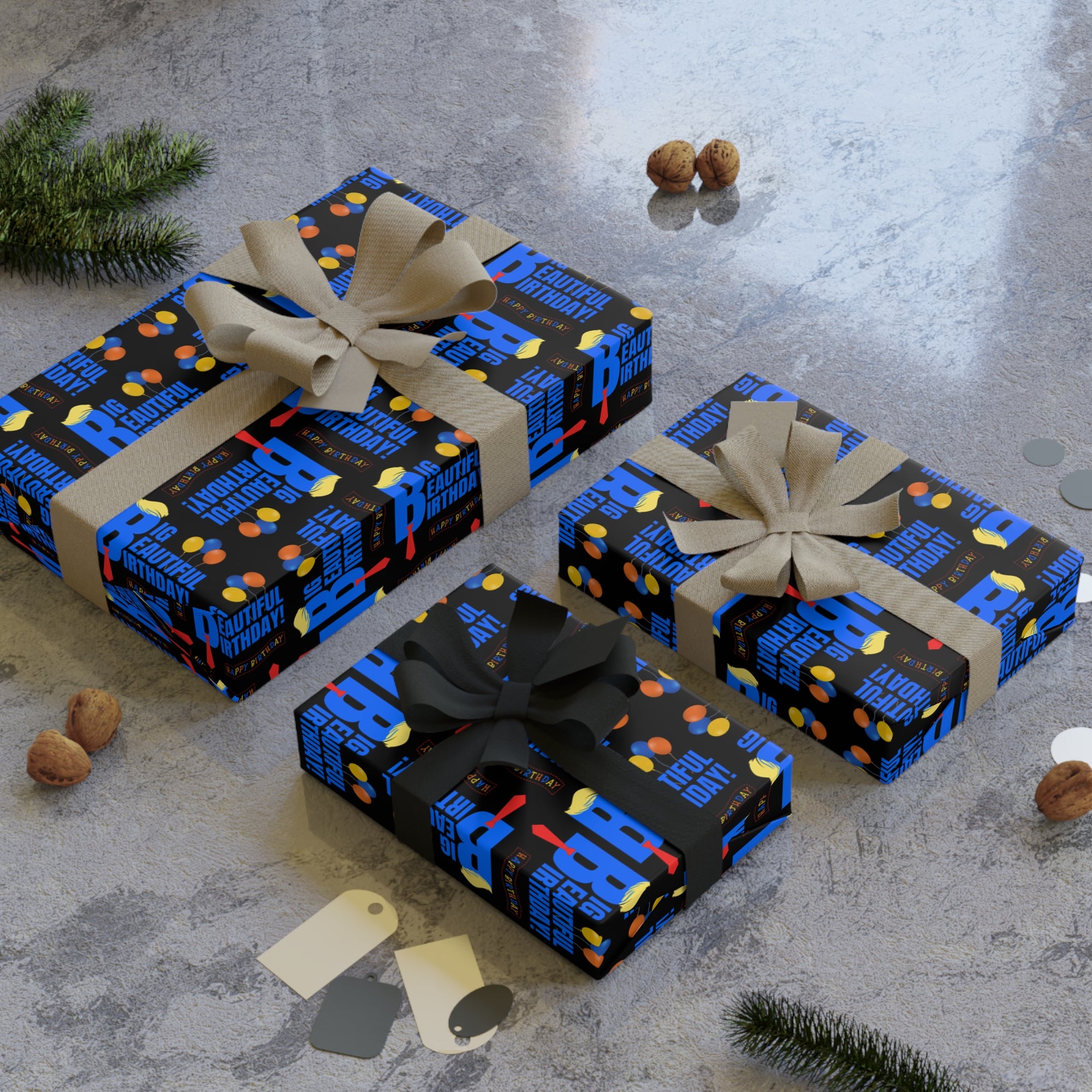 Big Beautiful Birthday Gift Wrapping Paper Roll