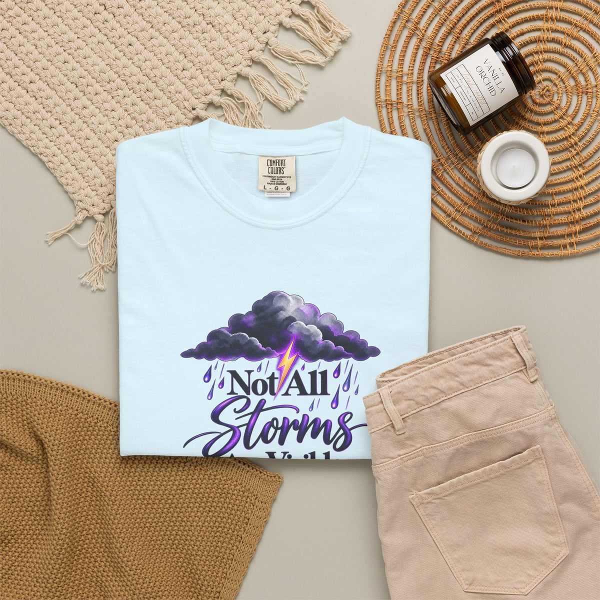Not All Storms Are Visible Epilepsy Awareness T-Shirt | Purple Epilepsy Shirt | Comfort Colors Tee