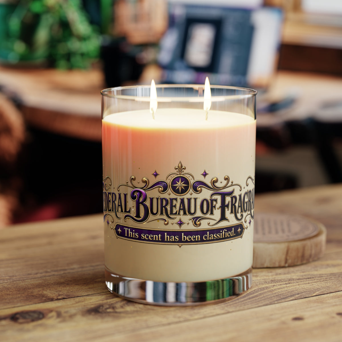 Federal Bureau of Fragrance Scented Candle | Funny Classified Scent Candle | 2-Wick Soy Wax Candle