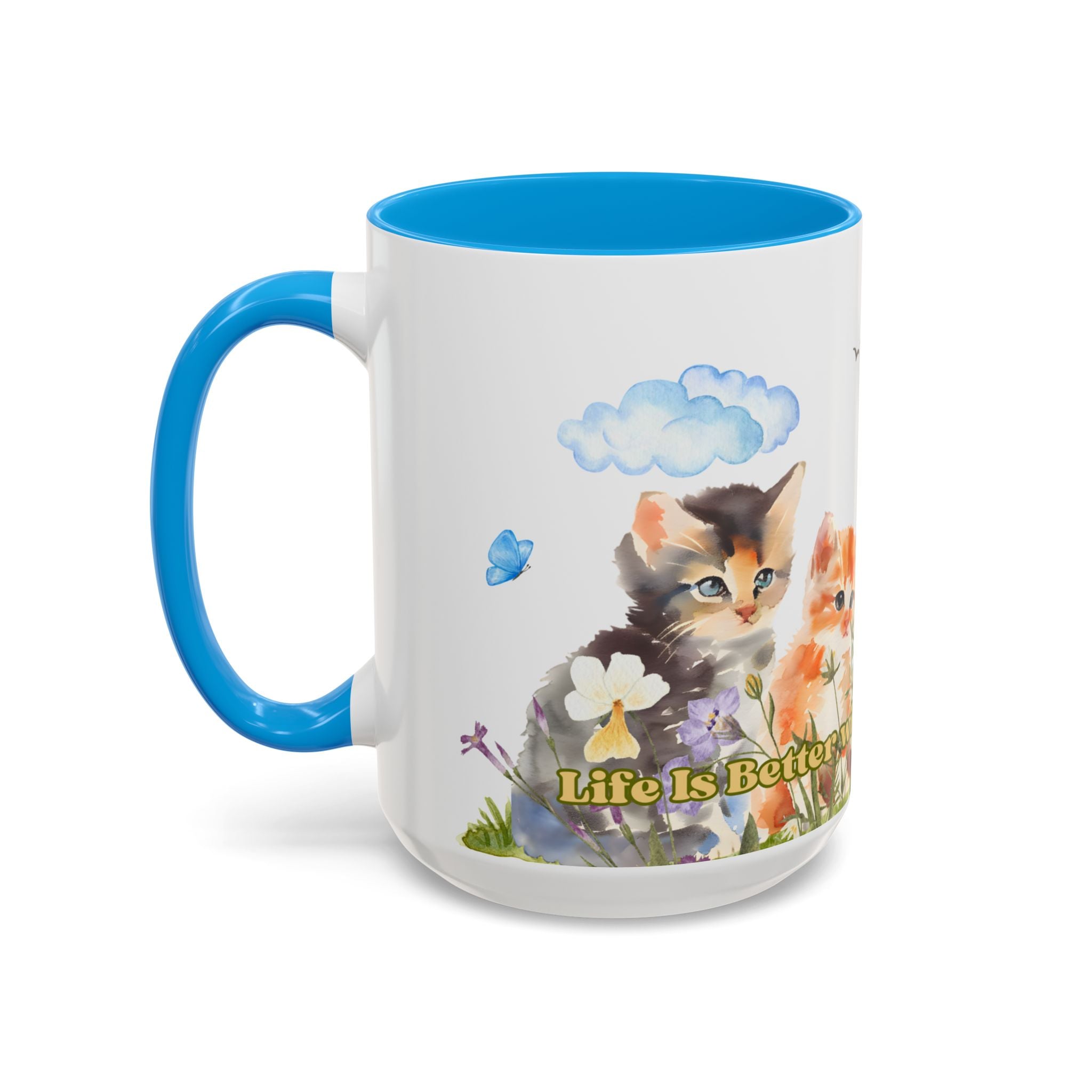 Life Is Better with Coffee and Cats Ceramic Mug