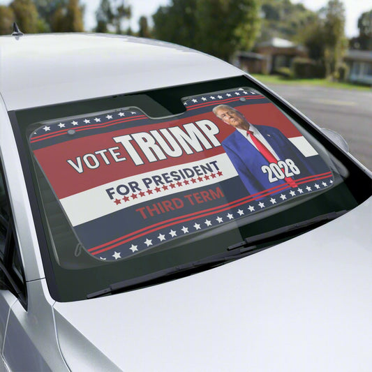 Vote Trump 2028 Car Sun Shades - Patriotic Auto Accessories for Supporters