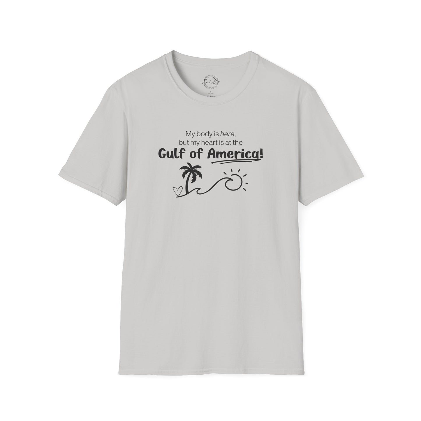 Heart at the Gulf of America Graphic T-Shirt - Perfect for Beach Lovers