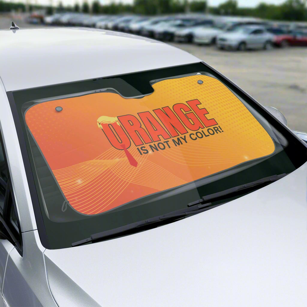 Humorous Car Sun Shades - 'Orange is Not My Color!' Printify