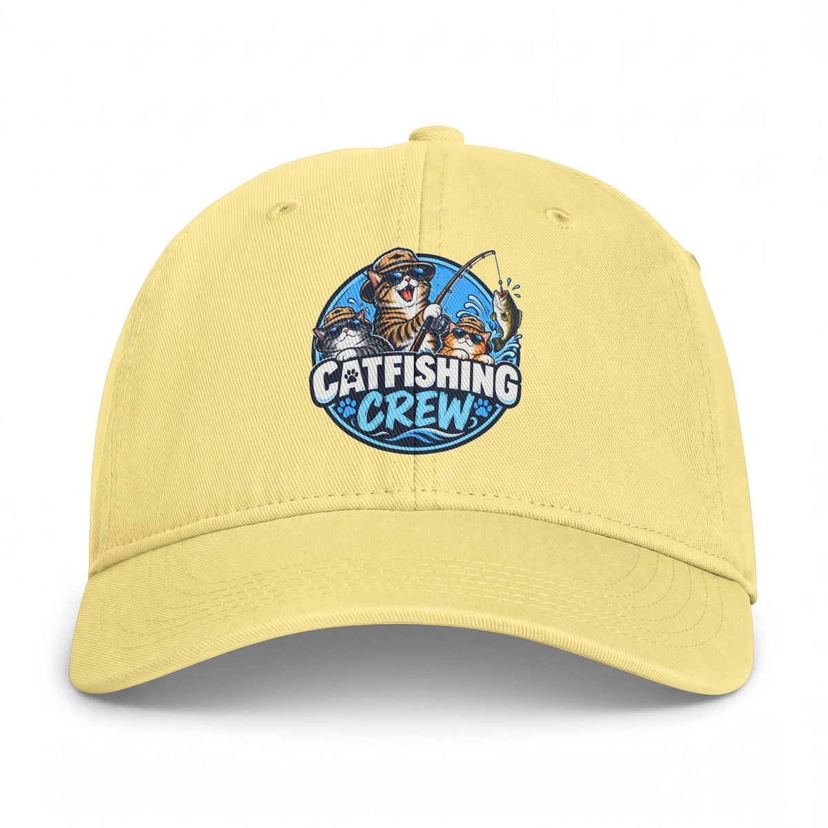 Catfishing Crew Embroidered Fishing Hat | Cat Lover Outdoor Cap